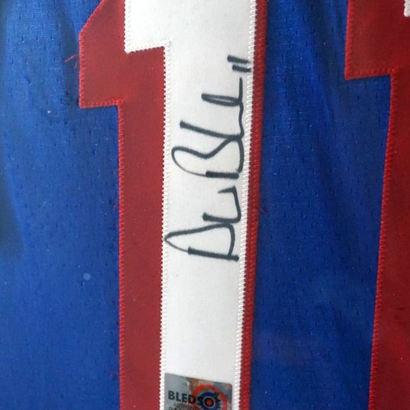 Drew Bledsoe Authentic Signed Navy Blue Pro Style Framed Jersey COA Hologram - Picture 7 of 9